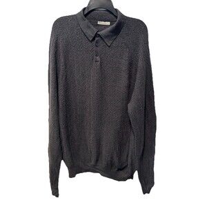 WOOLOVERS Men's henley pullover sweater Merino wool blend Gray Size XL